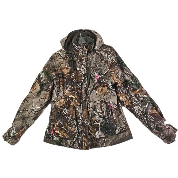 Game Winner ~Woman Size M~ Brown Camouflage Hunting Outdoors Coat Jacket Hooded. - Picture 12 of 15